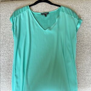 Express Green Cap Sleeve Relaxed Blouse